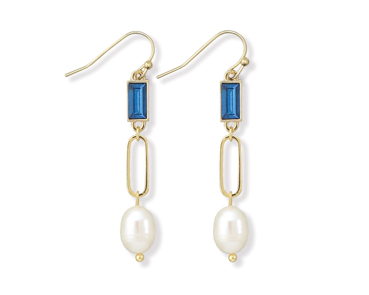 Periwinkle Blue Pearl Drop Earrings