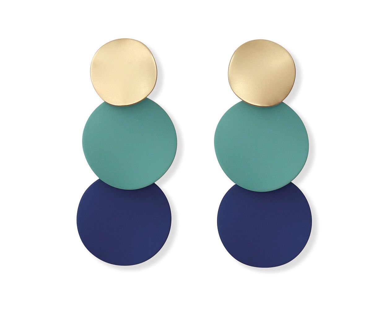 Periwinkle Turquoise Blue Disc Earrings