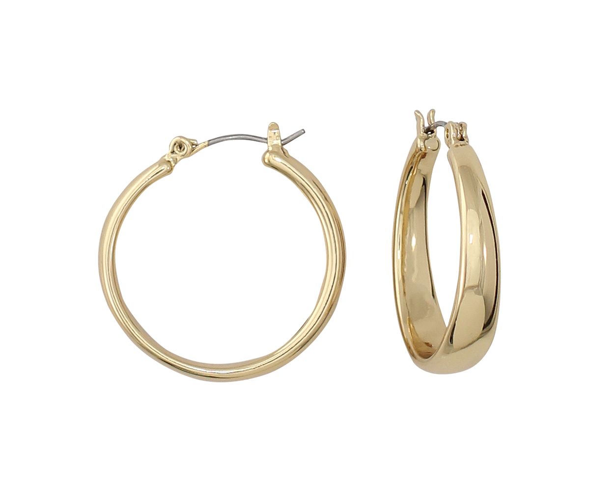 Periwinkle Bright Gold Hoops