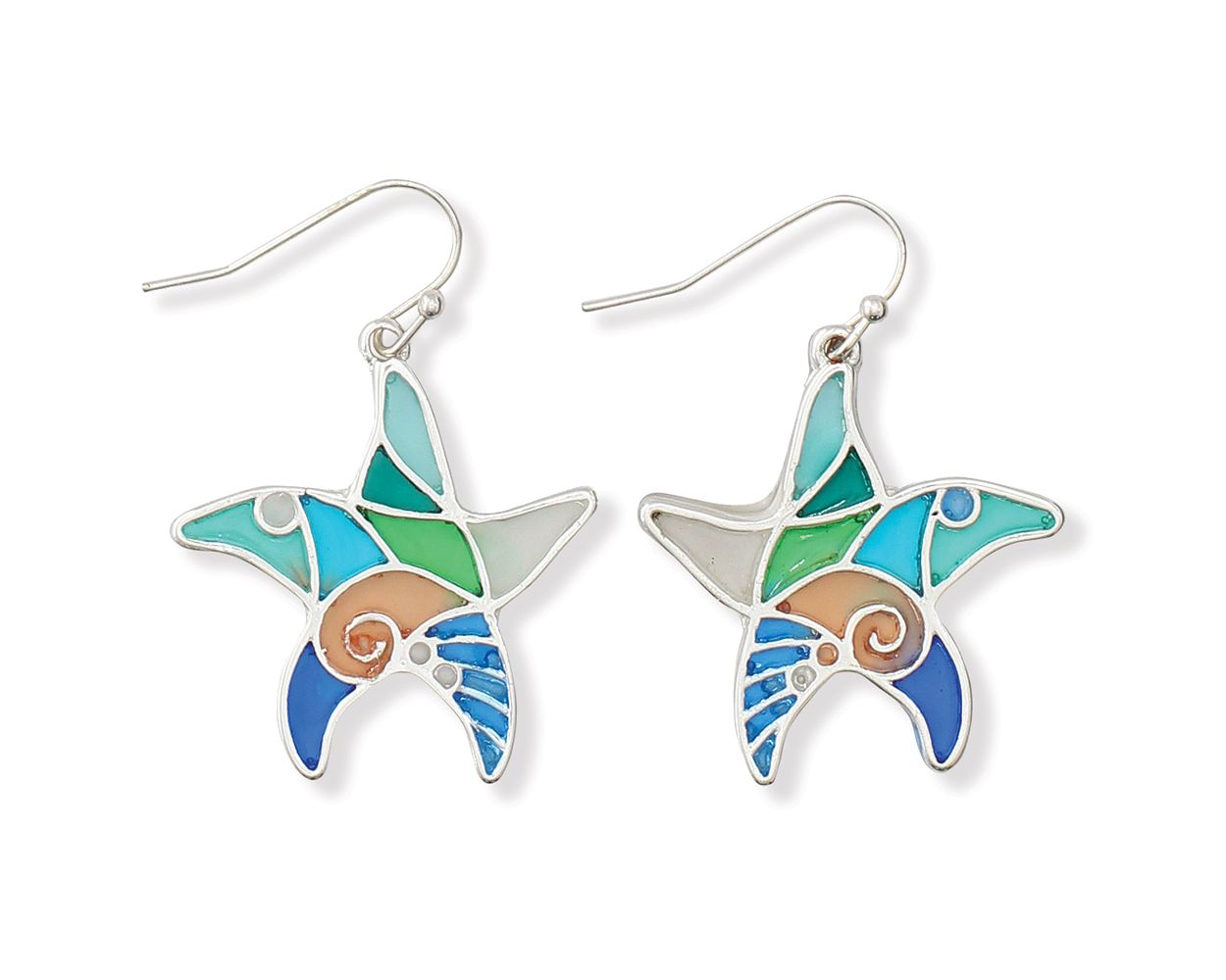 Periwinkle Multi Starfish Earrings