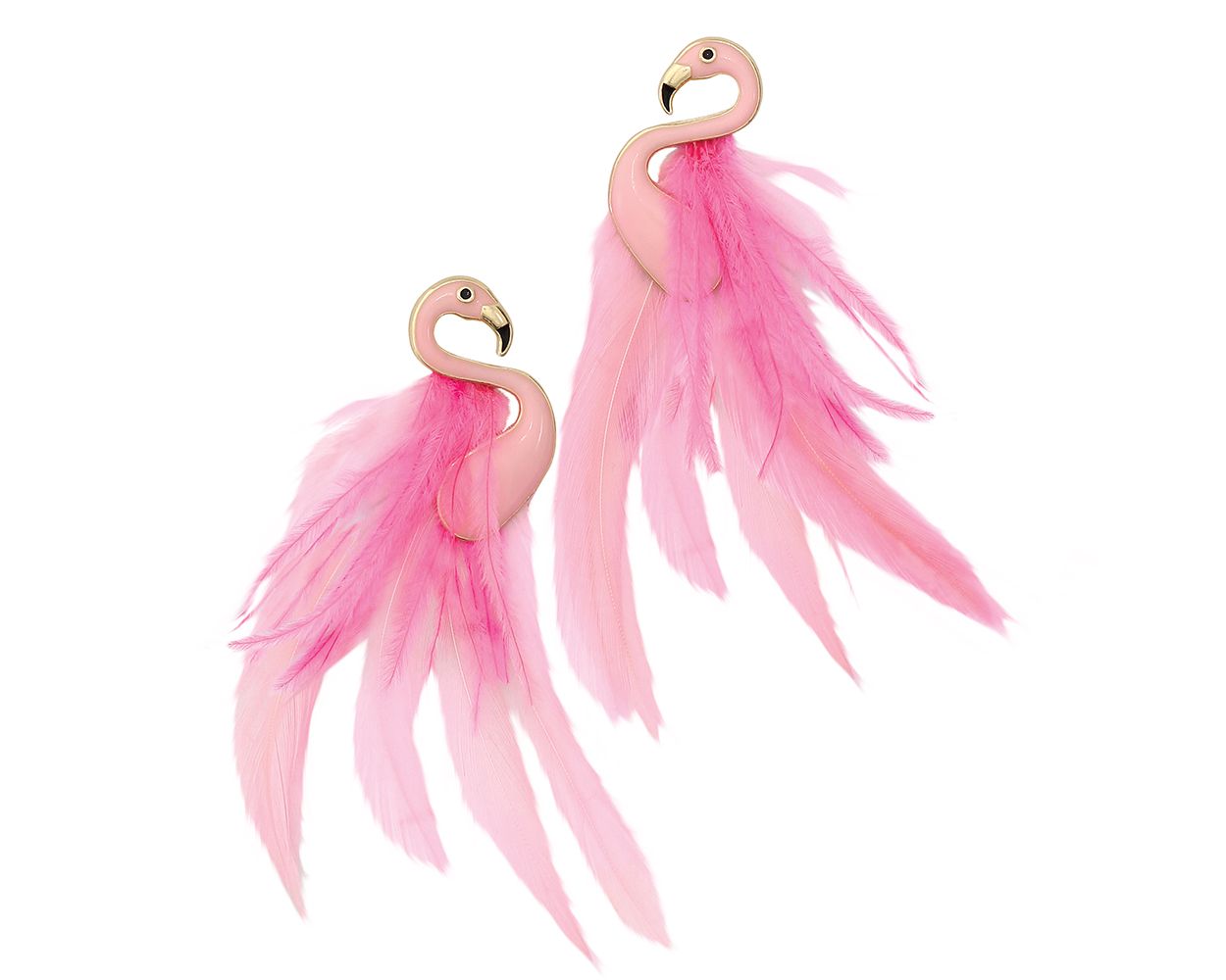 Periwinkle Pink Feathered Flamingo Earrings