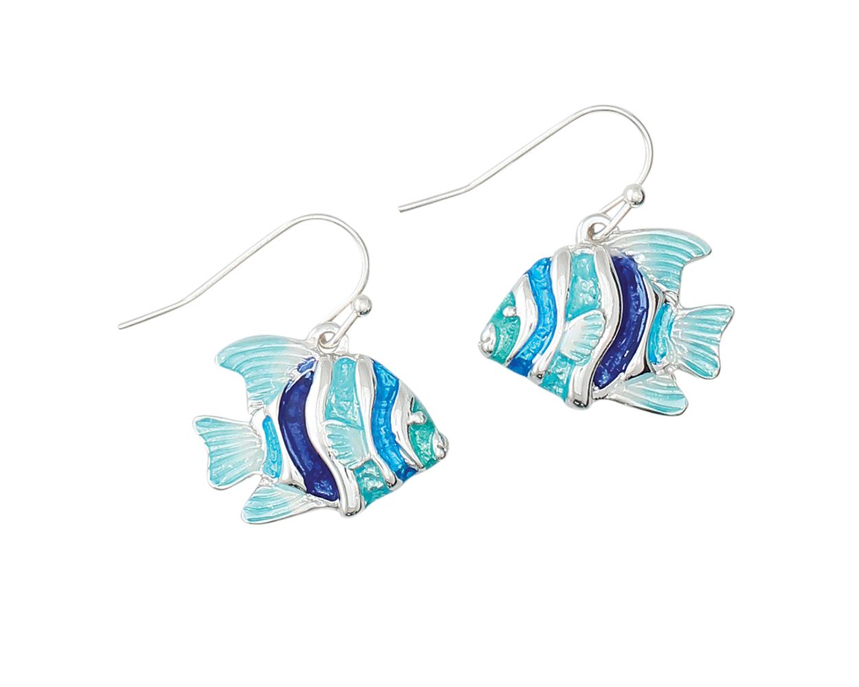 Periwinkle Bright Blue Fish Earrings
