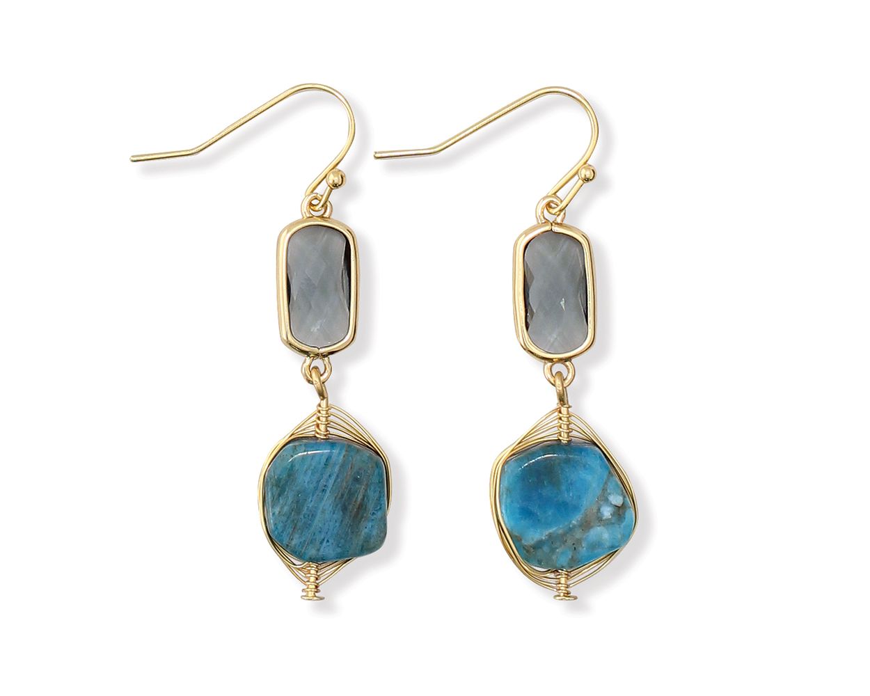 Periwinkle Agate Drop Earrings