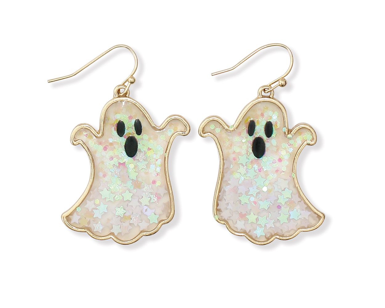 Periwinkle Glitter Ghost Earrings