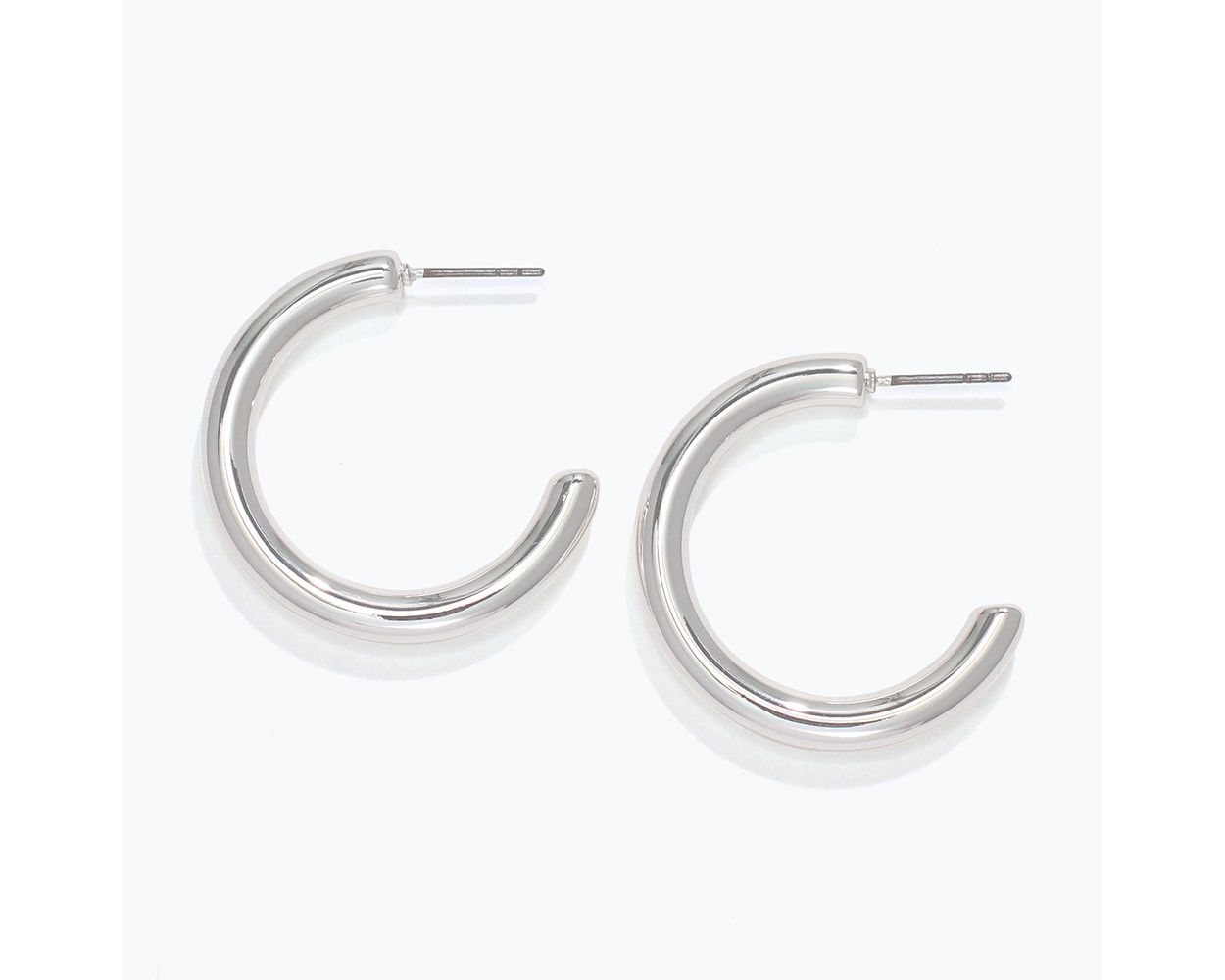 Rounded Silver Essential Hoops