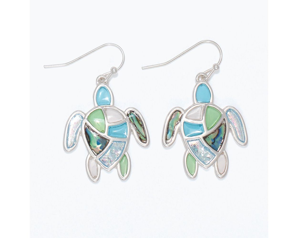 Stained Glass Turtle Earrings