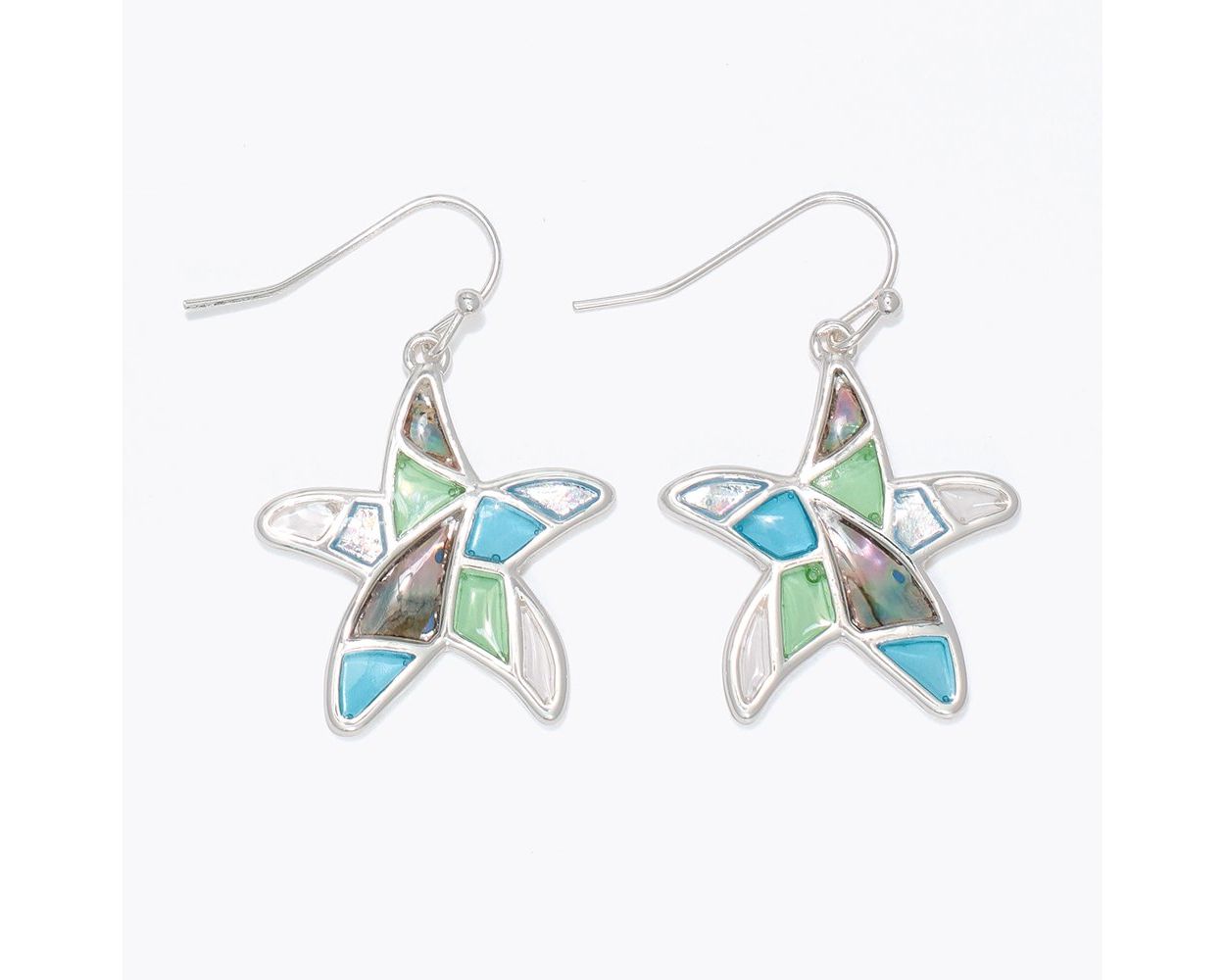 Stained Glass Starfish Earrings
