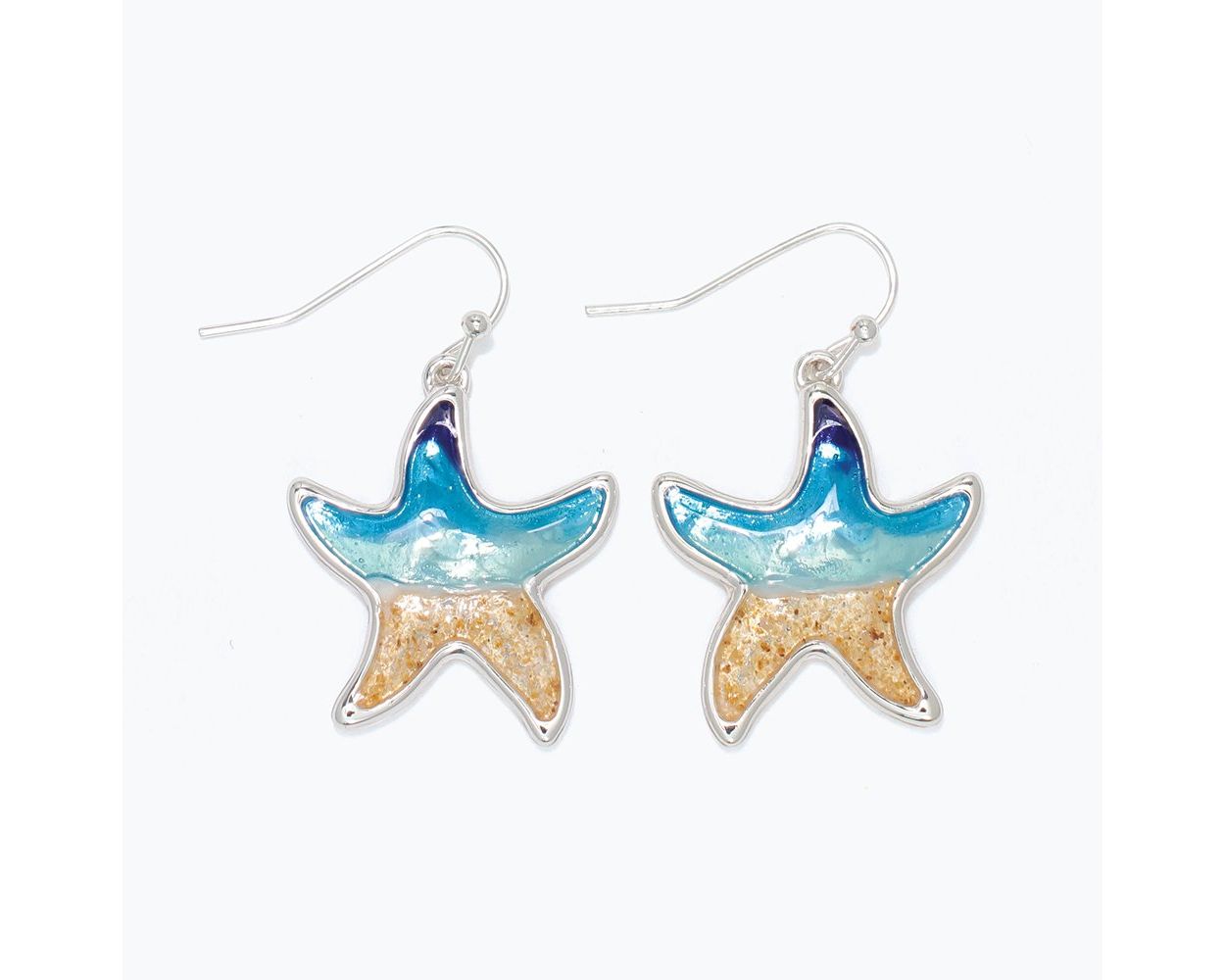 Beach Scene Starfish Earrings
