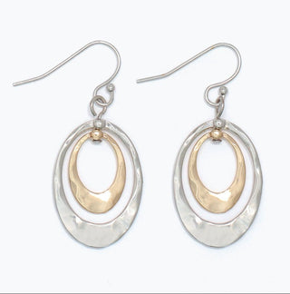 Periwinkle Hammered Two-Tone Dop Earrings