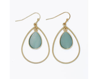 Periwinkle Breezy Gold Teardrops with Mint