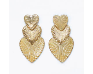 Periwinkle Bold Gold Hearts with Radial Textures
