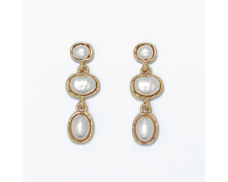 Periwinkle Pearl Drops in Organic Gold Shapes