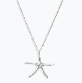 Periwinkle Silver Starfish Necklace
