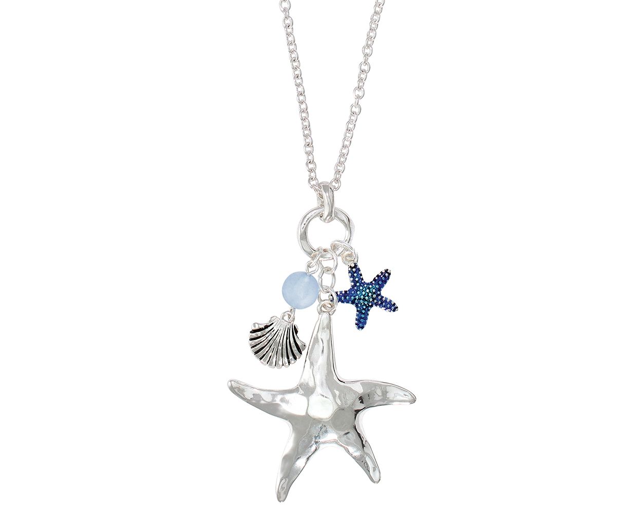 Periwinkle Hammered Starfish Necklace