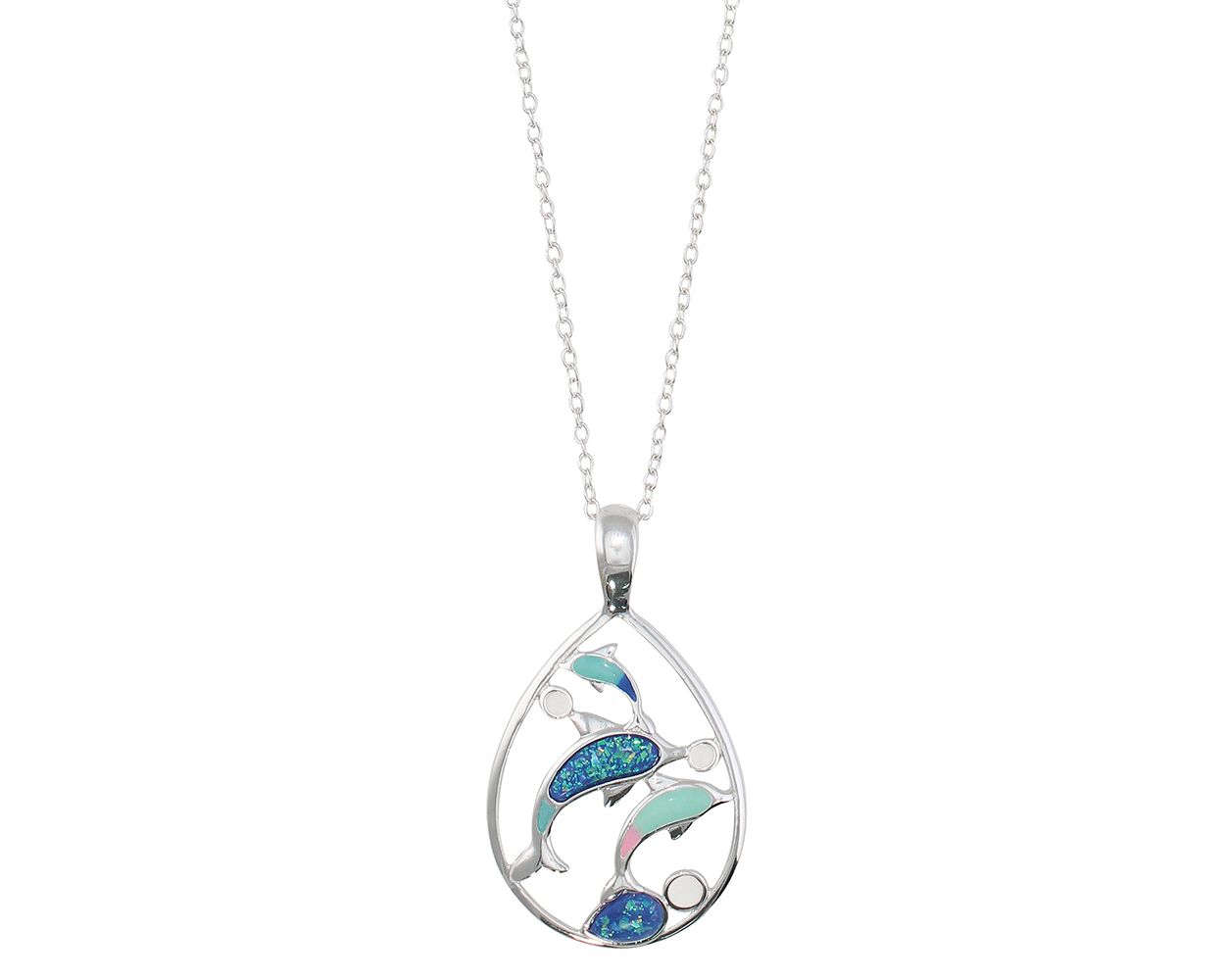 Periwinkle Silver Dolphin Necklace