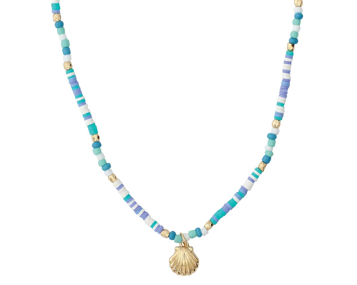 Periwinkle Multi-Blue Scallop Necklace