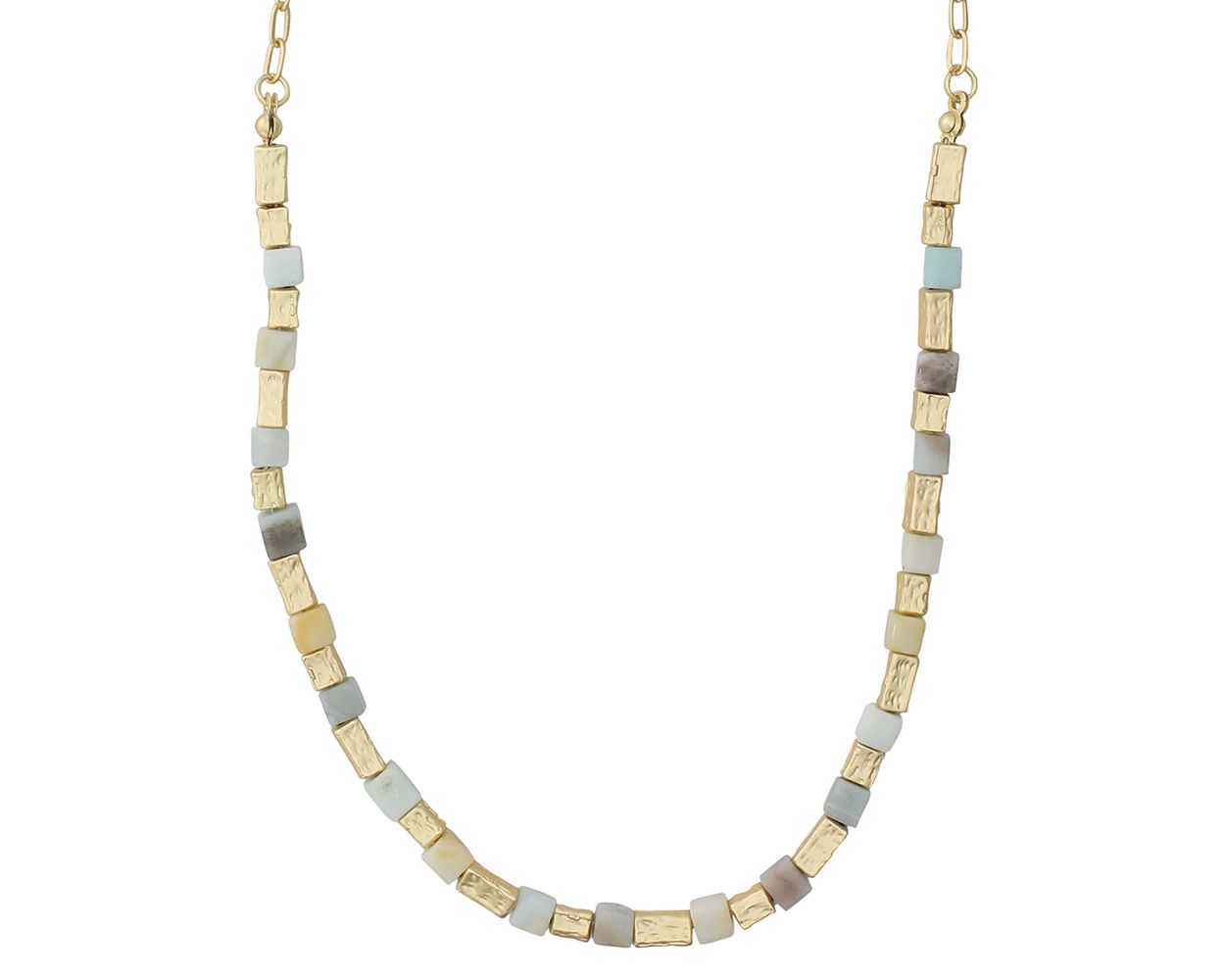 Periwinkle Matte Gold Amazonite Necklace