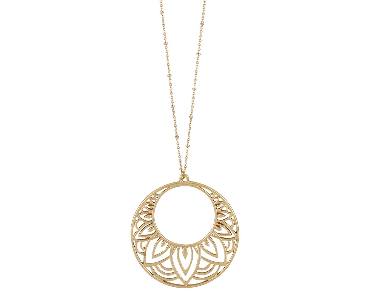 Periwinkle Matte Gold Pendant Necklace