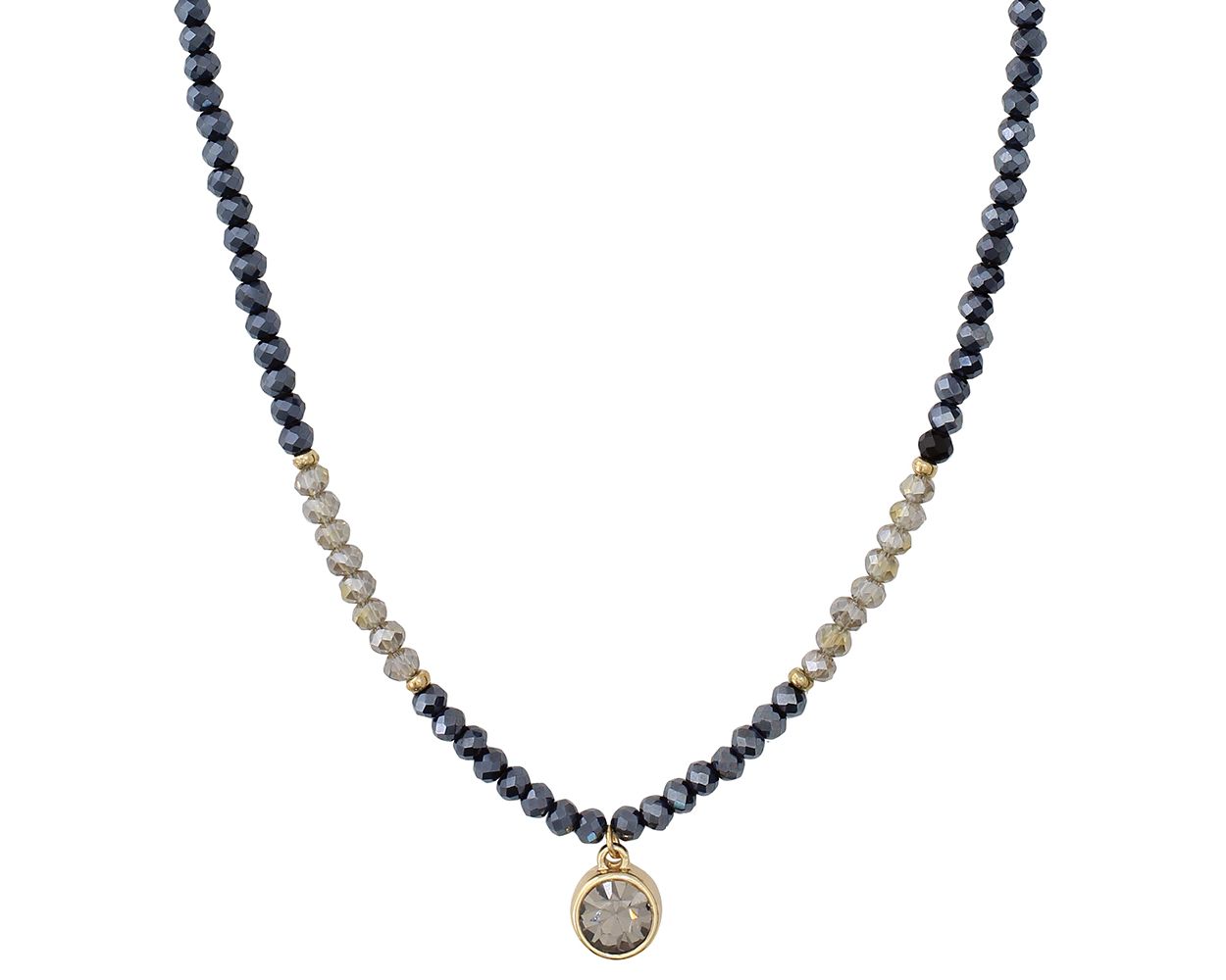 Periwinkle Navy Crystal Pendant Necklace