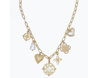 Periwinkle Medallion Charm Necklace