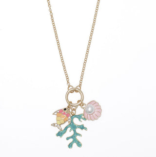 Periwinkle Sea Life Enamel Charm Necklace