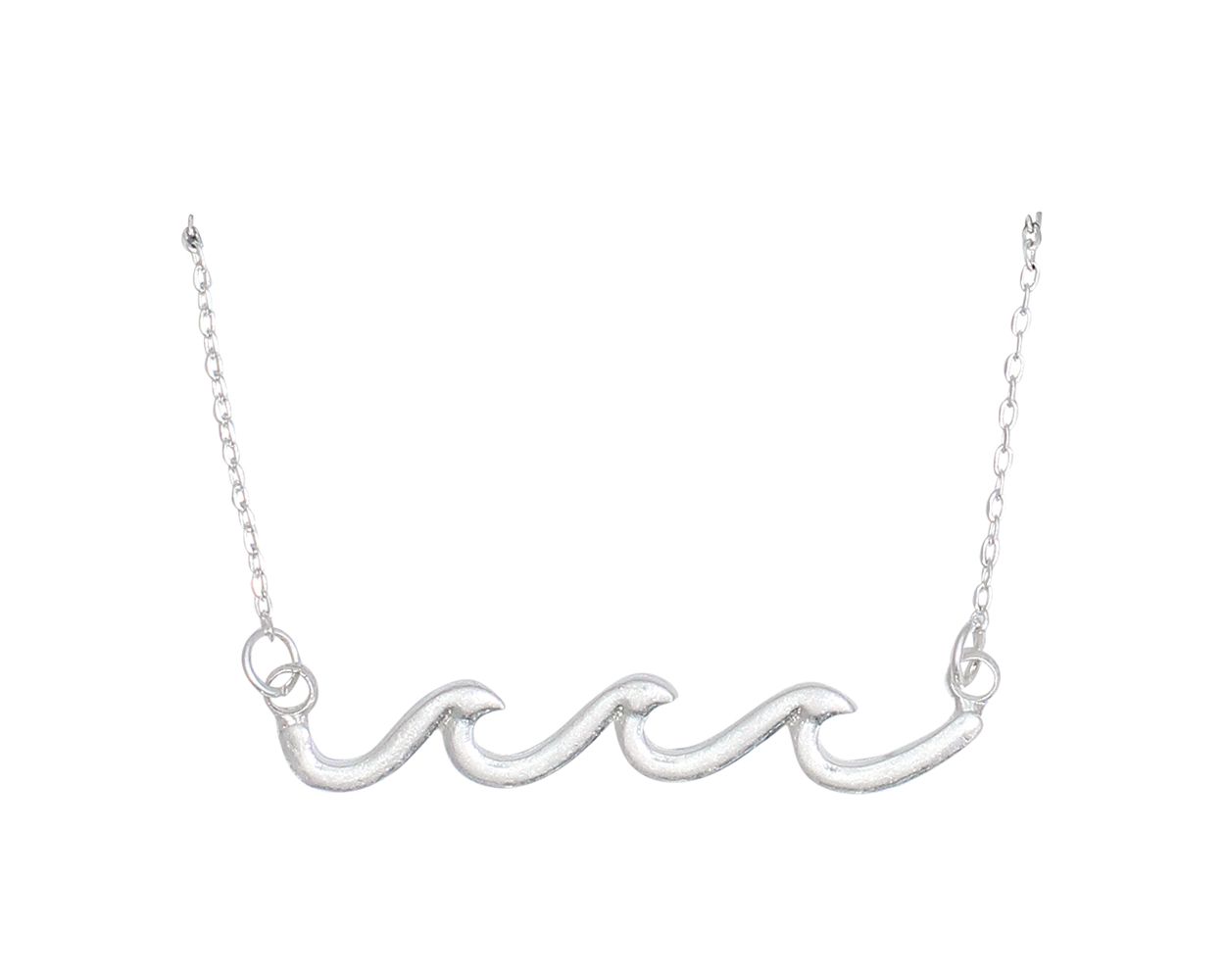 Periwinkle Silver Waves Necklace