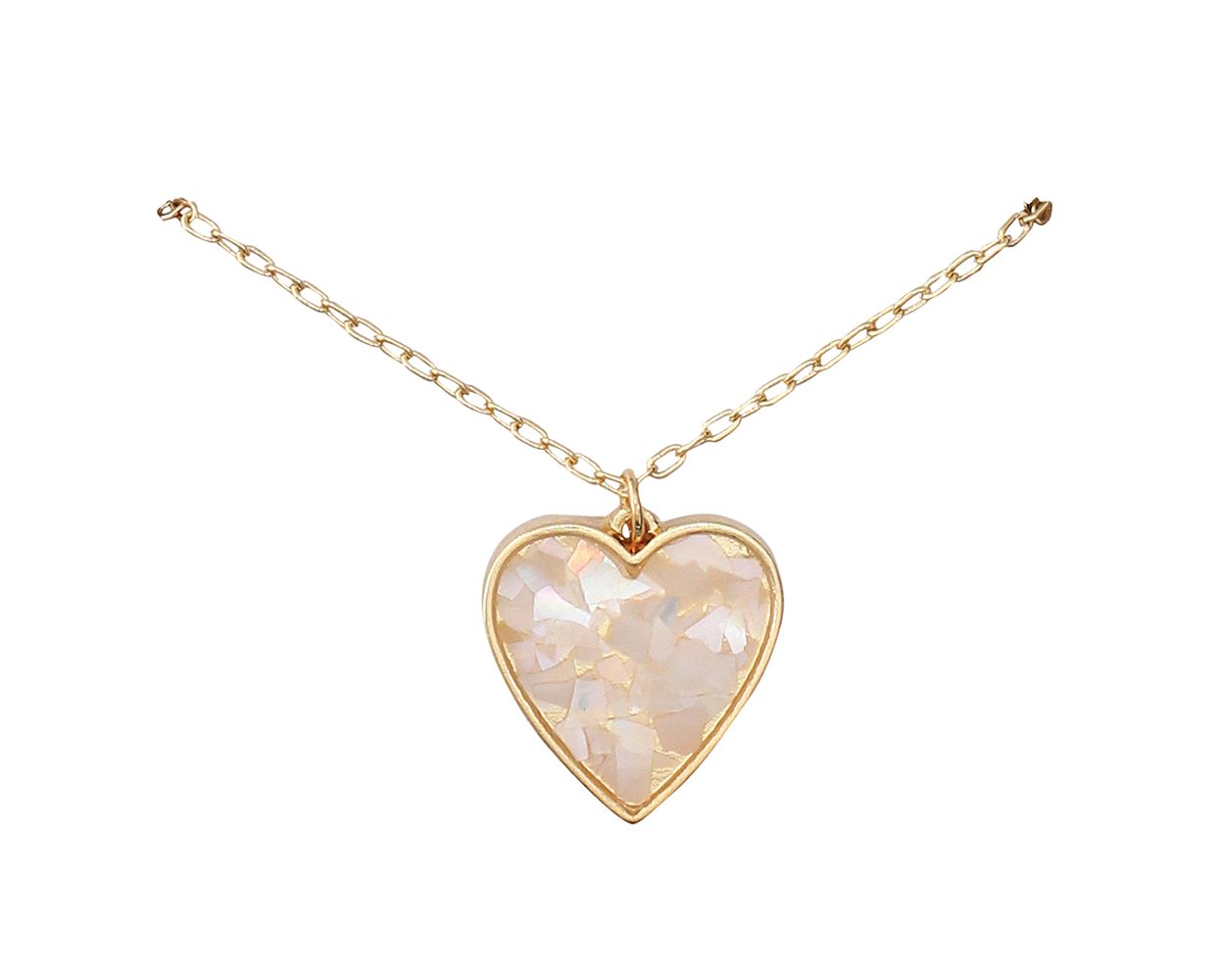 Periwinkle Blush Confetti Heart Necklace