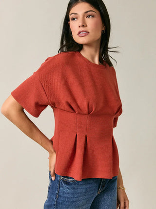 Rustic Rose Pleat Top