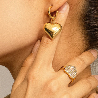 Viona Dangle Heart Earrings