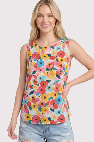 Sleeveless Floral Print Tank Top