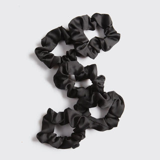 KITSCH Black Satin Sleep Scrunchies 5pc Set