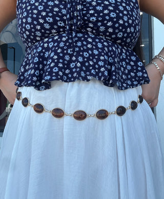 Vintage Acrylic Metal Chain Belt