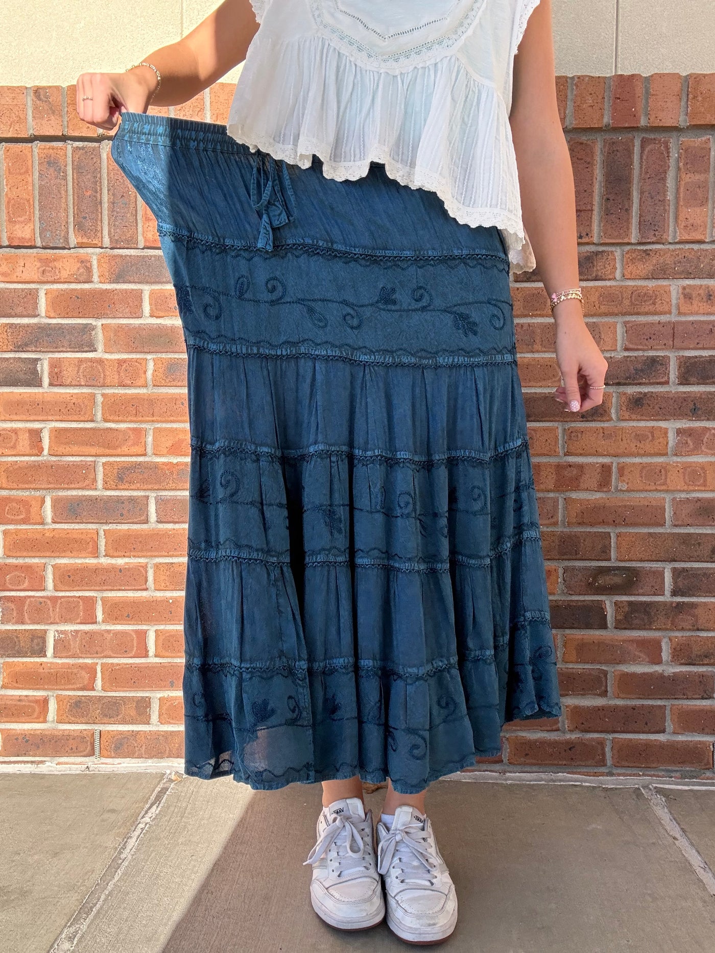 Tiered Floral Flow Skirt