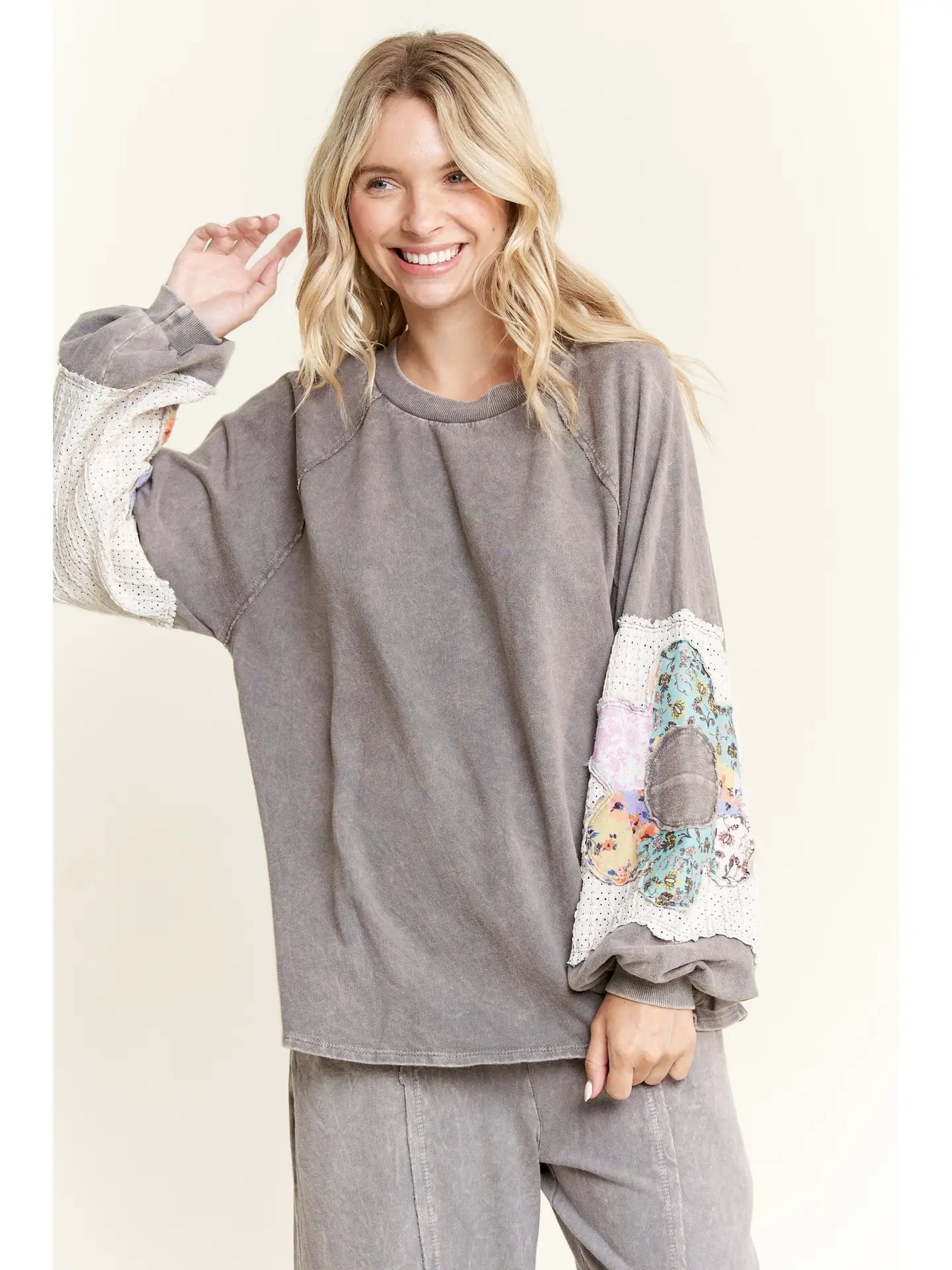 J Her Mineralwash Flower Patch Top