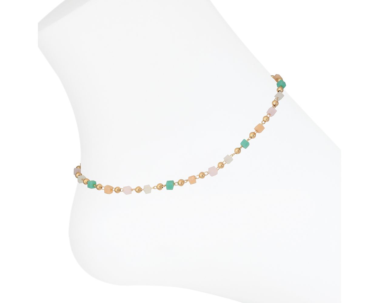 Periwinkle Blush Bead Anklet