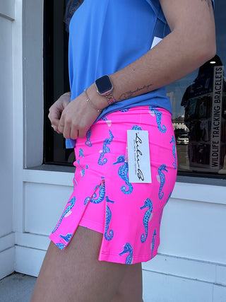 LuLu B Pink Seahorse Zip Skort