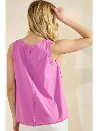 Essential Raw Edge Cotton Tank