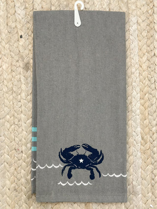 Live Salty Crab Dish Towel