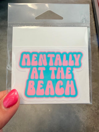 Mentally At The Beach Medium Sticker