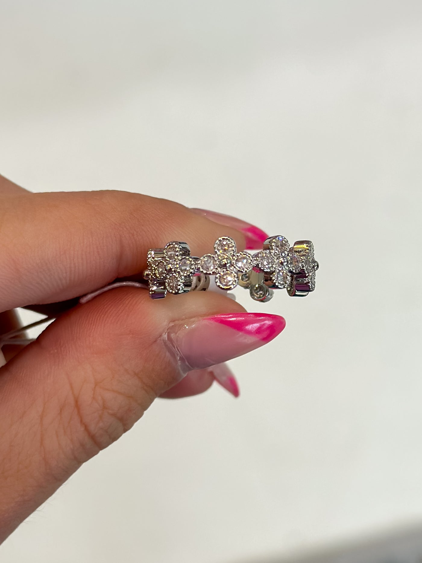 CZ Silver Clover Ring