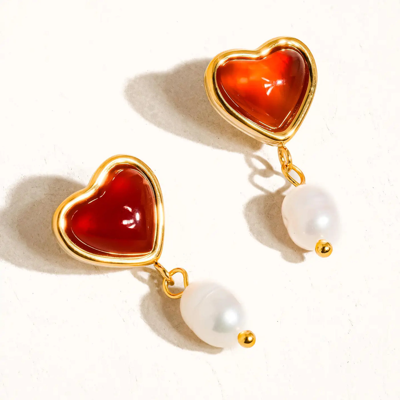 Heart & Pearl Earrings
