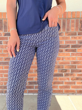 LuLu B Navy Ropes Pocket Capri