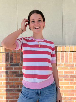 Color Contrasted Bold Striped Sweater