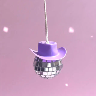 Disco Ball Cowboy Hat Car Accessory Ornament