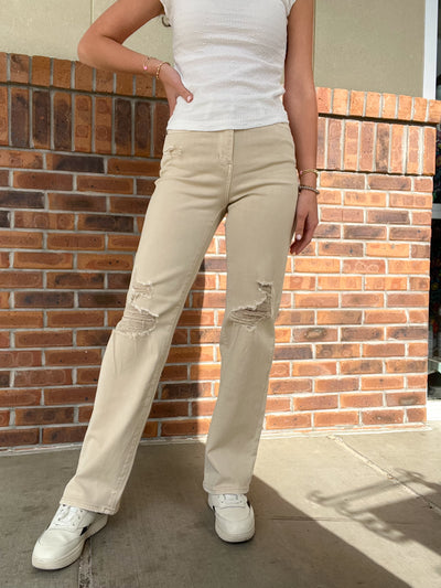Judy Blue High Waist Bone 90's Straight Denim Jean
