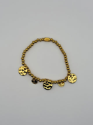 Isla Hammered Coin Stretch Bracelet