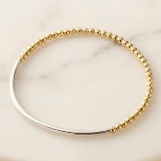 18K Gold Filled Silver Bar Bracelet
