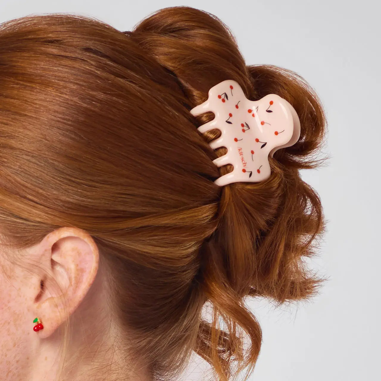 KITSCH Recycled Plastic Medium Cloud Clip - Cherry Print