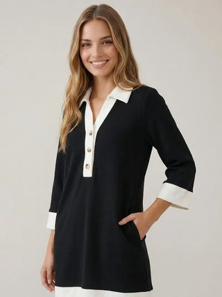 Buttery Soft Color Block Shift Dress