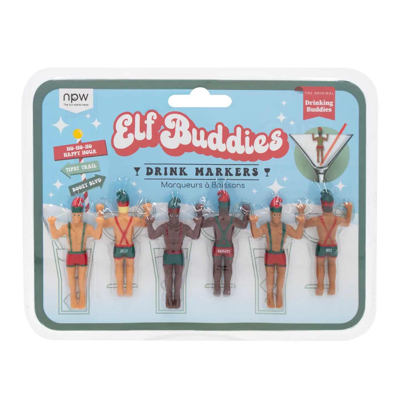 Elf Buddies Drink Markers - 6 Pack